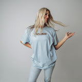 blue dear person tee