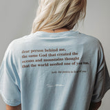 blue dear person tee